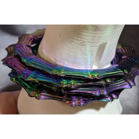 Rainbow Oil Slick Bangle Bracelet Stack (4) - Picture 3 of 6